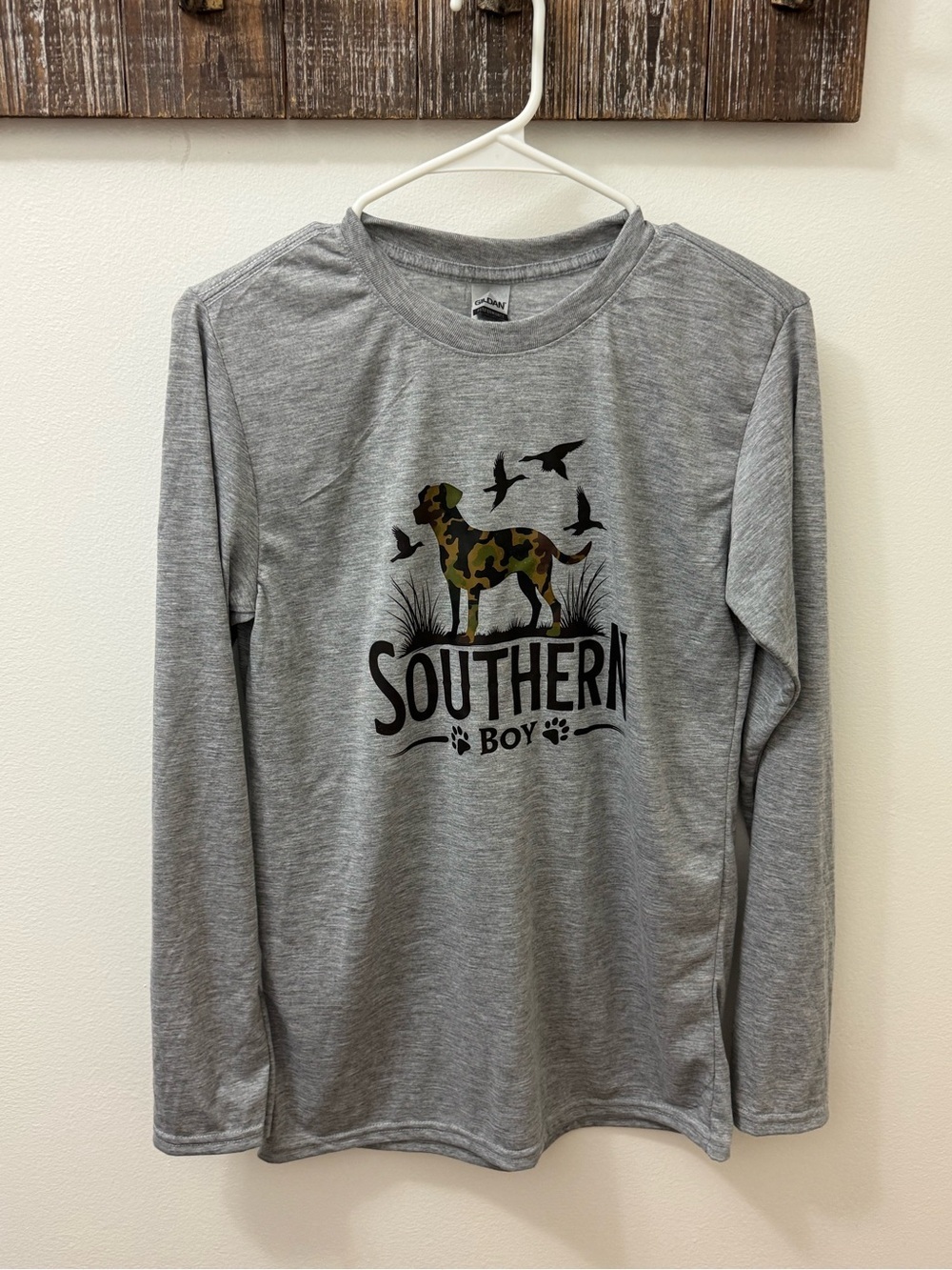 Gray Long-Sleeve Graphic Tee southern boy shirt